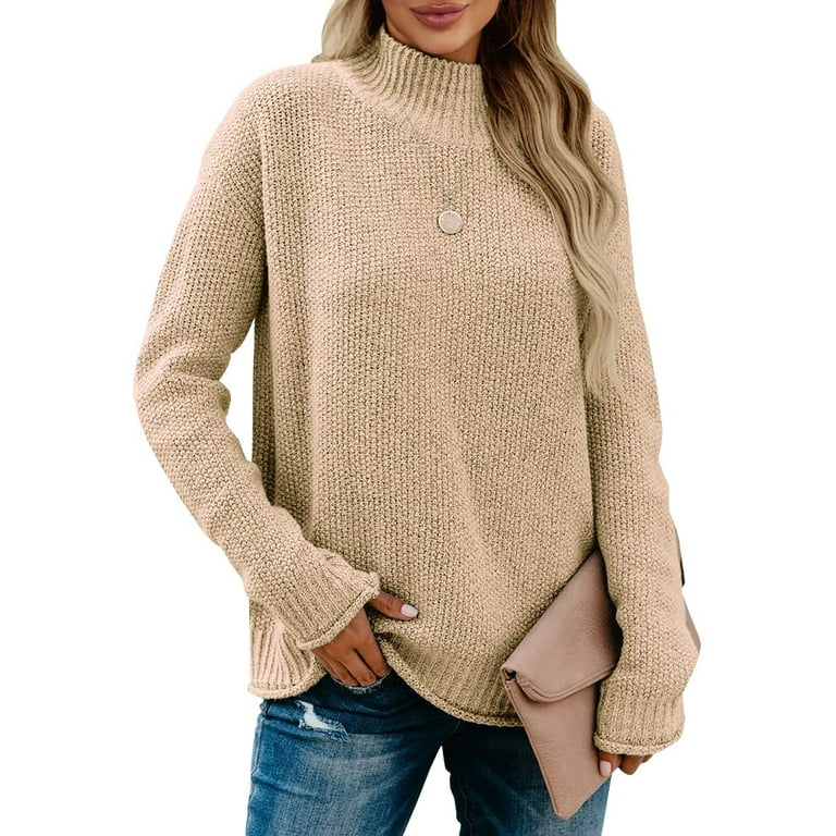 Sherrylily Womens Turtleneck Oversized Sweaters Long Sleeve Loose