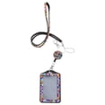 thumbnail image 1 of Cordón con porta credencial: Cordón con brillantes de imitación para credencial con carrete retráctil para mujeres, maestras, enfermeras y estudiantes., 1 of 5