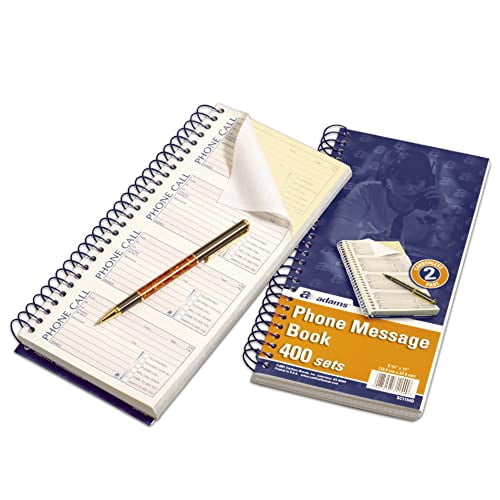 Adams Message Book/Phone Call, Carbonless Duplicate, 5.50 x 11 Inches, 400 Sets per Book (SC1154D)(5-pack of books)
