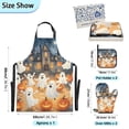 thumbnail image 3 of Cartoon Ghosts and Pumpkin Lights Oven Mitts and Pot Holders with Chef Apron Set 5 Pcs Kitchen Cooking Set, 3 of 6