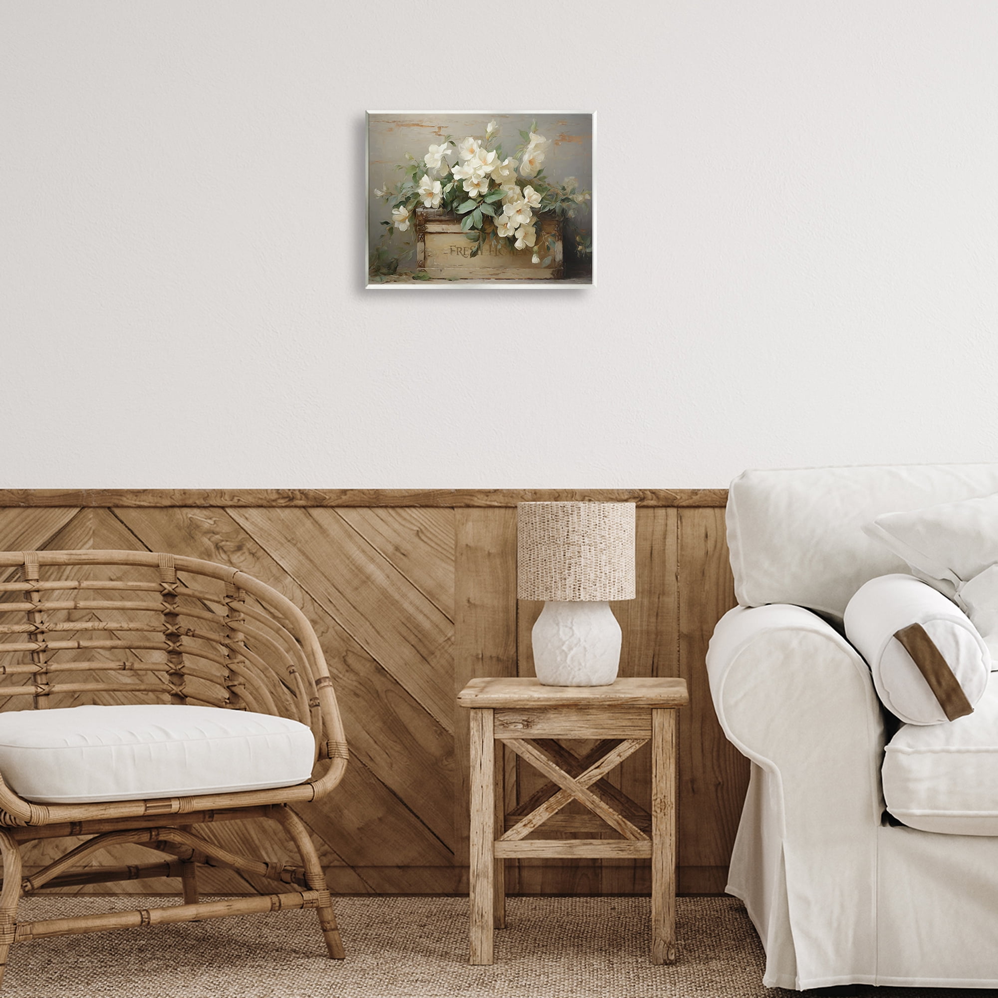 Stupell Industries Fresh Rustic Flowers Botanical & Floral Painting Unframed Art Print Wall Art, 14 x 11