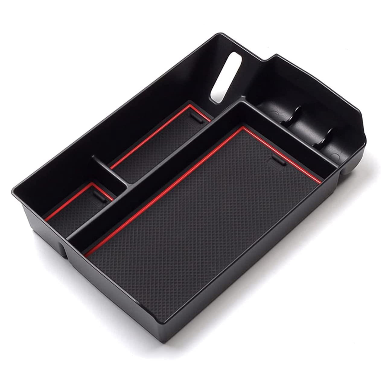 SKTU Center Console Organizer Customized for Cadillac CT5 Insert ABS Black Materials Tray Armrest Box Glove Secondary Storage Box with Coin and Glass Holder 