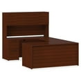 thumbnail image 6 of Lorell Prominence 2.0 Mahogany Laminate Left-Pedestal Bowfront Desk - 3-Drawer 1" Top, 72" x 42" x 29" - 3 x File Drawer(s), Box Drawer(s) - Single Pedestal on Left Side - Band Edge - Material: Partic, 6 of 7
