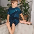 thumbnail image 4 of Fotbe Lonely Night Wolf Pijama Estampada de 2 Piezas para Niños – Ropa de Dormir de Manga Corta Cómoda para Niños y Niñas, Camiseta y Shorts de Algodón-3X-Large, 4 of 6