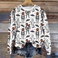 thumbnail image 4 of YVNAURA Women’s Casual Fall Halloween Graphic Crewneck Sweatshirt Oversized Long Sleeve Loose Fit Pullover Pumpkin Ghost Bat Print Spooky Top 1 Pack, White,L, 4 of 6