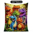 thumbnail image 6 of Funny face dinosaur 3D print blanket tapestry comfortable warm blanket lightweight fabric washable, 6 of 9