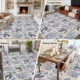 thumbnail image 6 of Summer Ocean Washable Living Room Rugs 5'x8', Turtle Starfish Coral Shell Linen Background Low Pile Throw Large Area Rug Non-Slip Sturdy Edge Binding Carpet for Living Room Kitchen Office, 6 of 9