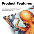 thumbnail image 2 of Octopus Velvet Throw Covers Pillow Inserts - Set of 2 Decorative Pillows with Unique Patterns for Home Decor, Couch, Bed - 16x16, 18x18, 20x20 Inches, 2 of 6