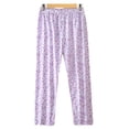 thumbnail image 4 of Sokhug Womens Lightweight Print Straight Leg Pajama Pants Elastic Waist Breathable Summer Home Sleep Bottoms Casual Thin Loose Home Pants Cropped Pants, 4 of 5