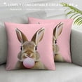 thumbnail image 3 of Leisuo Pink Animal Bunny Gum Decorative Throw Pillow Case Decorative Cushion Cover Standard Square white, 3 of 5