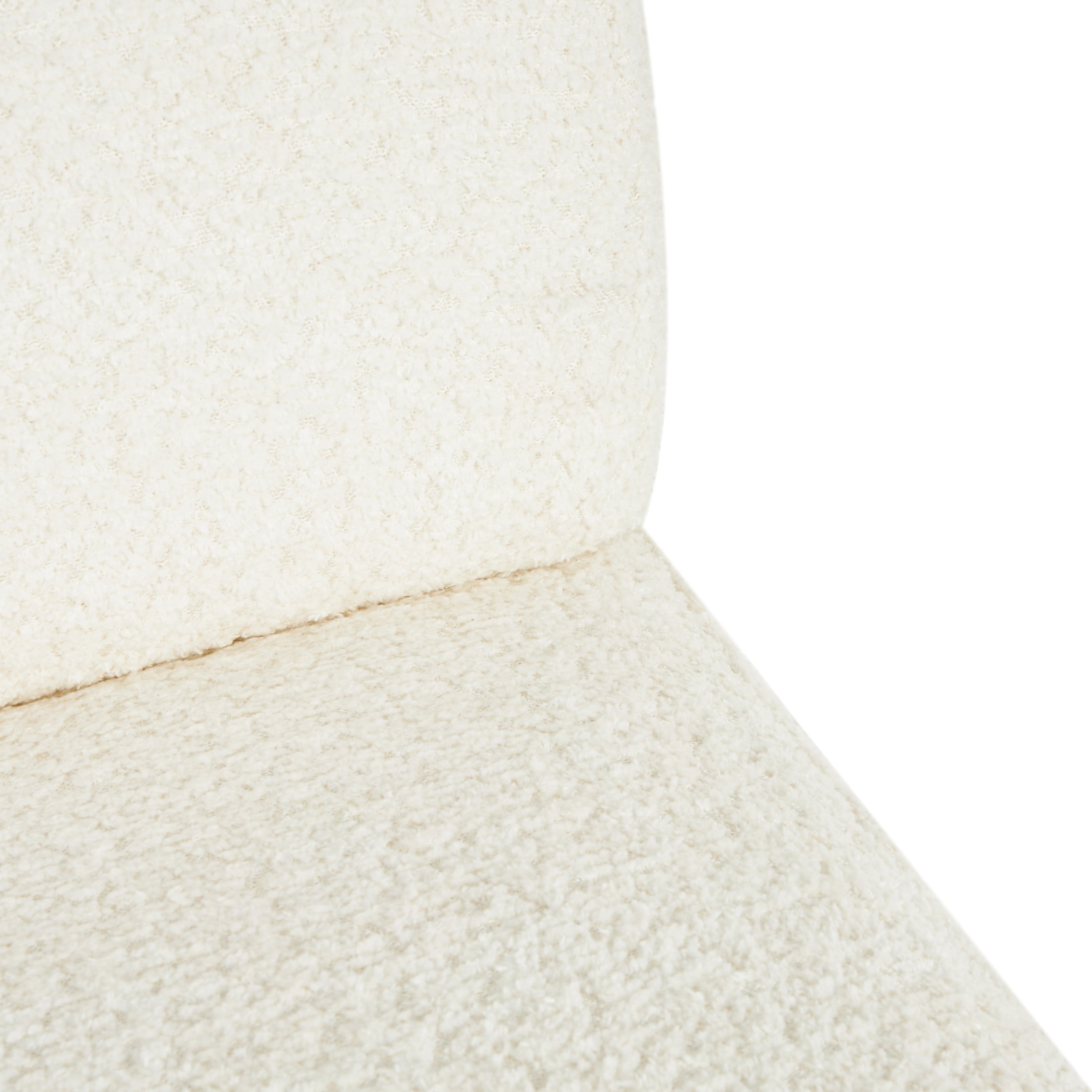 DecMode Polyester Square Boucle Lounge Chair, White
