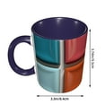 thumbnail image 3 of Colorful Abstract Vibrant Ceramic Geometric Pattern Coffee Mug Fun Custom Ceramic Mugs 11oz Navy Blue, 3 of 5