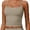 Light Brown, variant on AEXTO Womens Longline Sports Bras Cross Back Active Gym Yoga Padded Workout Crop Tank Top with Built in Bra