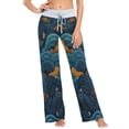 thumbnail image 2 of Women's Long Sleep Pants Home Pants Sleep Pants Wide-Leg Pants Design Elastic Fabric Casual Pants S Dark Blue Clouds, 2 of 6