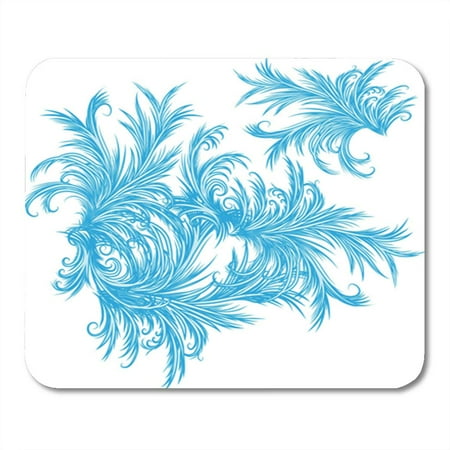 - KDAGR Blue Winter Intricate Frost Work Frosty Window Pattern White Abstract Mousepad Mouse Pad Mouse Mat 9x10 inch