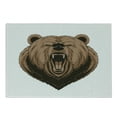 thumbnail image 1 of Bear Cutting Board, Angry Scary Face Powerful Vicious Beast Mascot Cartoon Character with Fangs, Decorative Tempered Glass Cutting and Serving Board, Small Size, Caramel Dark Brown, by Ambesonne, 1 of 1