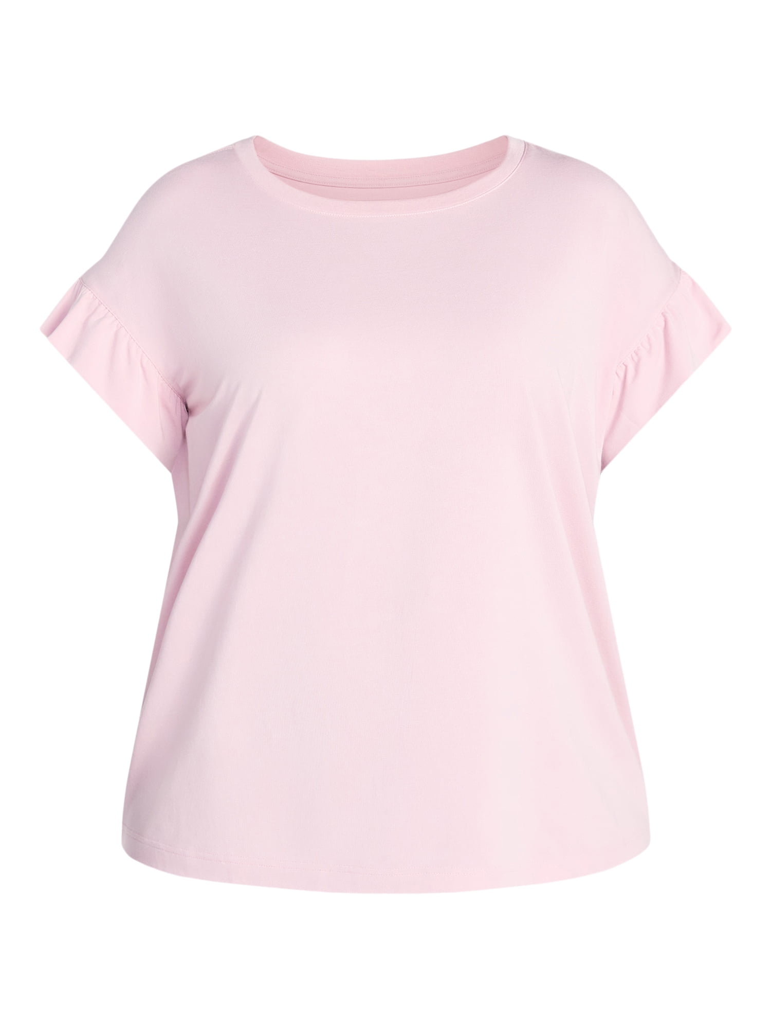 Terra & Sky Women's Plus Ruffle Short Sleeve Tee, Sizes 0X-5X