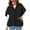 Black, variant on Sherpa Vest for Women Short Sleeve Fuzzy Fleece Jacket Warm Coat Outerwear with Pockets