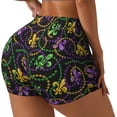 thumbnail image 2 of Naloa Mardi Gras6 Biker Shorts for Women Seamless Scrunch Short Women’s Yoga Shorts for Gym Running Sport Shorts - XX-Large, 2 of 9