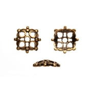 Fancy Square With Open Drops Antique Gold-Finished Bead Cap Fits 15-17mm Beads 15x15mm Sold per pkg of 10pcs per pack