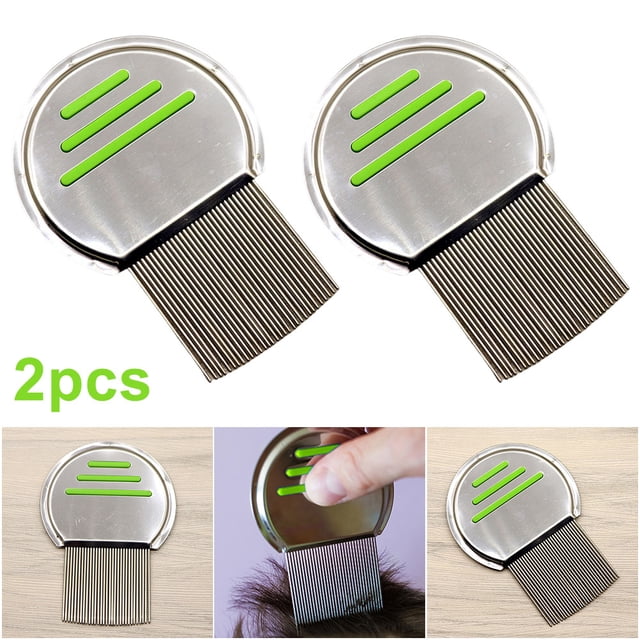 Peine Antipulgas Acero Inoxidable Con Puntas Redondeadas Tratamiento para Piojos () Verde