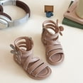 thumbnail image 3 of Dakaela Girls Sandals Cute Open Toe Strappy Gladiator Summer Sandal Kids Toddler Flower Dress Shoes Pink, 3 of 7