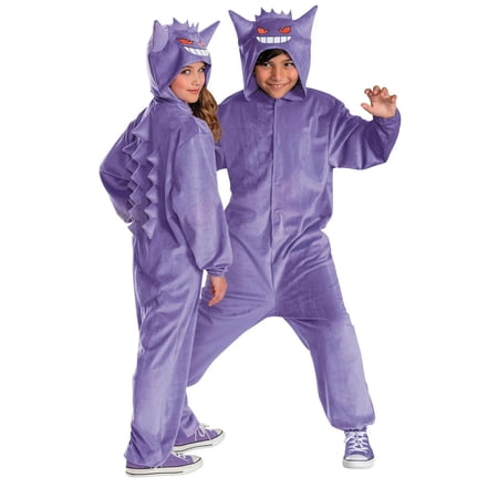 Pokemon Kids Gengar Halloween Deluxe Costume Jumpsuit - Purple Small 4-6