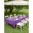 thumbnail image 3 of Outdoor Tablecloth with Umbrella Hole and Zipper, Boho Floral Rectangle Table Cloth 60x120 Inch Waterproof Tablecloth, Purple Flowers Vintage Bohemian Watercolor Picnic Table Cover for Patio Camping, 3 of 7