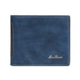 thumbnail image 1 of Fashion Color Blocking Short Wallet Men Leather Open Purse Multiple Card Slots Clutch Bag, 1 of 5