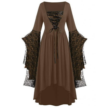 

Gothic Clothes For Women Lace Skeleton Punk Dress Plus Size Retro Dress Belt