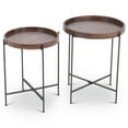 thumbnail image 1 of Capri Ensemble de Table d'Appoint Ronde 2 Pcs en Brun Vieilli, 1 of 3