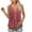 02Red, variant on Tunic Tops for Women Loose Fit Casual Vintage Solid Color Pleated Sleeveless Crew Neck Tank Shirts