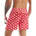 thumbnail image 2 of iEFiEL Mens Silk Satin Boxer Shorts Summer Loose Lounge Sports Shorts Pants Red M, 2 of 6