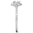 thumbnail image 5 of Solitaire Brilliance 1Ct Cushion Moissanite Engagement Halo Pave Ring 18K White Gold Plated, 5 of 7