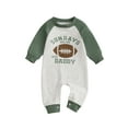 thumbnail image 2 of Elippeo Baby Boy Jumpsuit Fashion Long Sleeve Round Neck Football Print Newborn Romper Playsuit 3 6 12 18 Months, 2 of 10