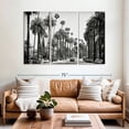 thumbnail image 2 of Elephant Stock Black California La Palm Alley Wall Art - Horizontal Multi Panel Canvas - Living Room Wall Decor - City Multi Panel - Black And White Decor By Philippe Hugonnard - 65" x 42", 2 of 8