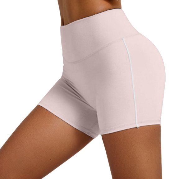 MIXUE Shorts For Women Summer Solid Color Elastic High Waist Gym Running Athletic Workout Yoga Shorts Activewear,Pink,M