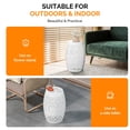 thumbnail image 3 of Hassch 12.2" Dia Round Metal Accent Table, Floral Cut-Out Drum Side Table, Powder-Coated Iron All-Weather Patio End Table, White, 3 of 9