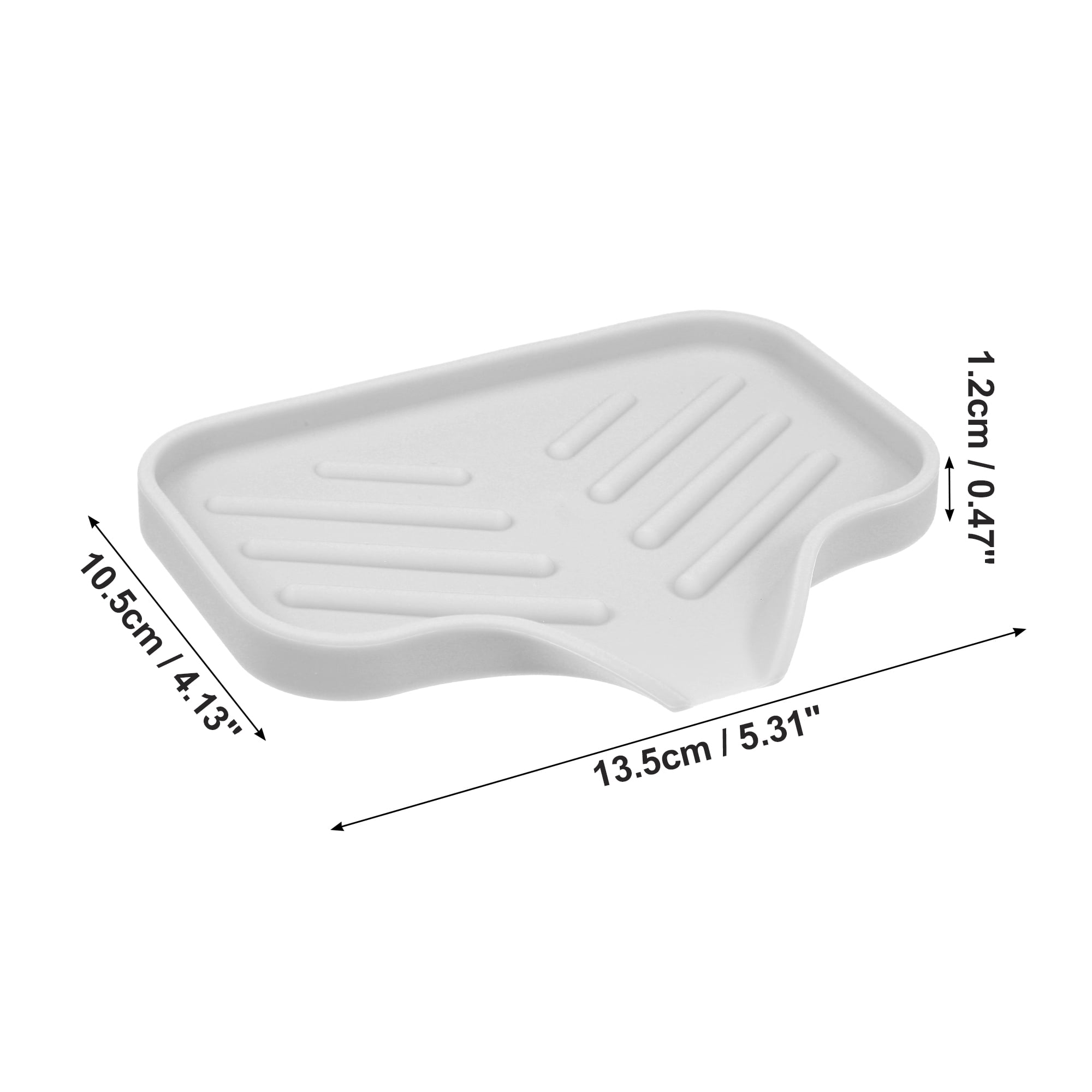Unique Bargains Soap Dish Keep Soap Dry for Bathroom Silicone Light Gray 13.5x10.5cm