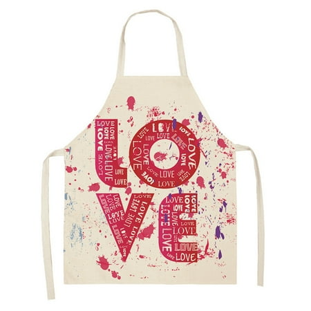 

YYNKM Kitchen Gadgets 1pc Parent adult the Family Kitchen Valentine s Day Print Linen Family Aprons Home & Kitchen on Clearance Deals