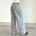 thumbnail image 3 of Women Y2k Low Rise Baggy Jeans Loose Fit Boyfriend Straight Wide Leg Jeans Trendy Stretch Long Denim Pants, 3 of 6