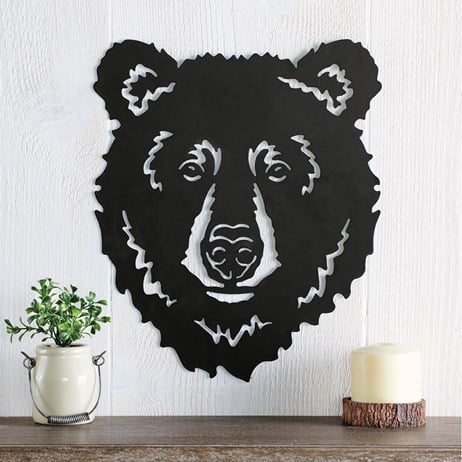 Silhouette Bear Head Metal Wall Art - Walmart.com