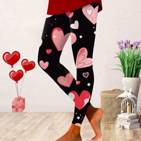 Valentine's Day Cute Print High Waist Skinny Comfortable Sports Leggings For Women Warm Leggings for Women plus Size Womens Work Leggings Yoga Leggings Womens Cropped Pants Women plus Size Leggings 3x