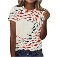 thumbnail image 2 of 4Th of July Shirts Funny,Recent Orders,Cadancy Plus Size Tops for Women Summer 2025,Vacation Clothes Plus Size Blouses Casual,Red Tee Shirts ,Ropa De Mujer En Clearance,Multicolor XL, 2 of 5