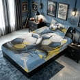 thumbnail image 3 of meiyoeat Art Soccer Graffiti Twin Sheets for Boys, Sketch Ball Bedding, Grey Blue, 3-Piece, 1 Flat Sheet, 1 Fitted Sheet and 1 Pillowcase, 3 of 5