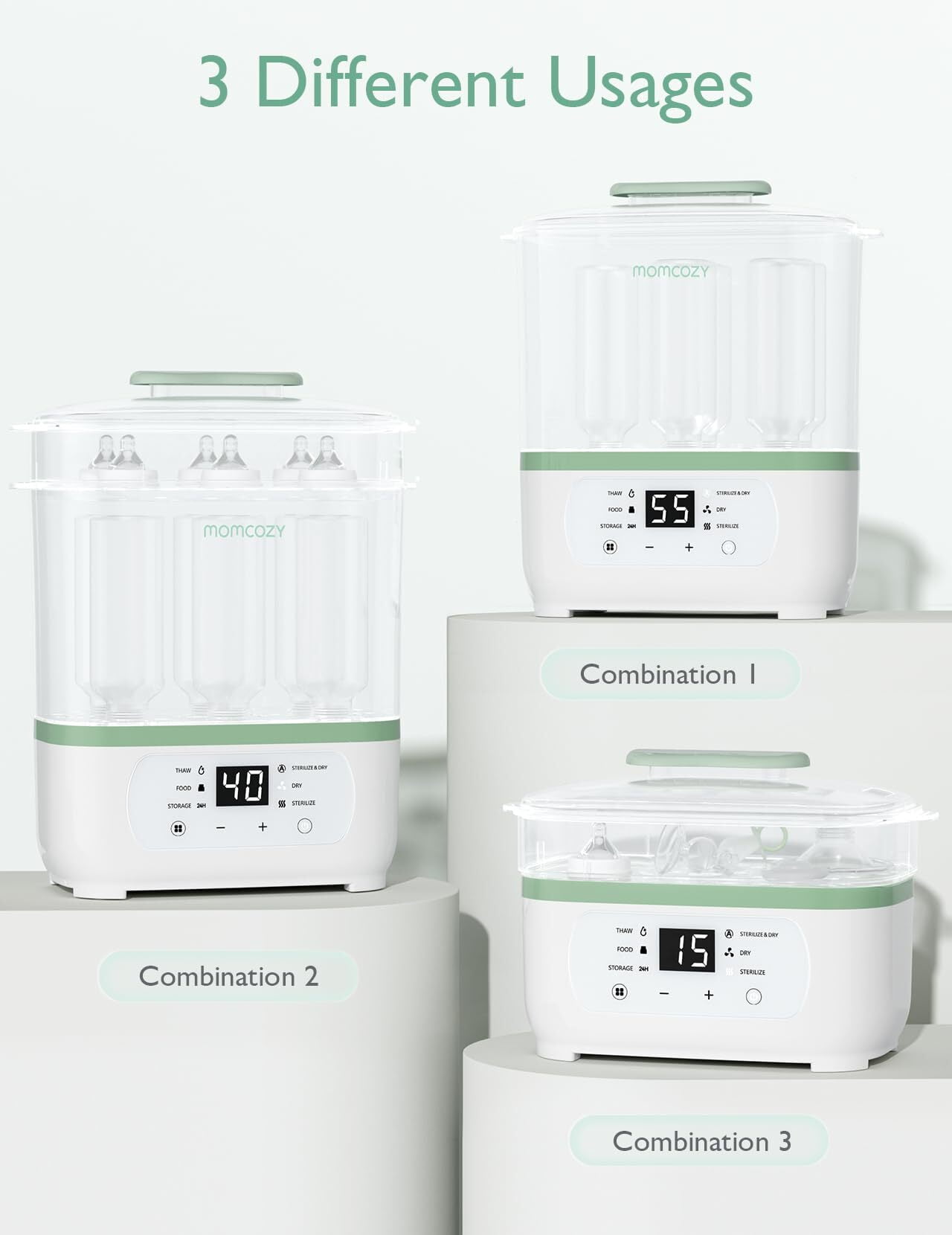 Momcozy Bottle Sterilizer and Dryer, 8-in-1 Electric Steam Baby Bottle Sterilizer for Baby Bottles