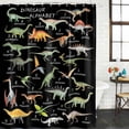 thumbnail image 2 of Black Dinosaur Shower Curtain, Waterproof Shower Curtains for Bathroom, Vintage Letters Farm Animals Washable Fabric Bathtub Curtain Set Bath Decor with 12 Hooks 48"x72", 2 of 8