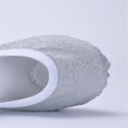 thumbnail image 4 of Hinvhai Kids Lace-up Jazz Dance Shoes Canvas Soft Leather Split Sole Ballet Boots for Girls Boys Silver 3.5(39), 4 of 9