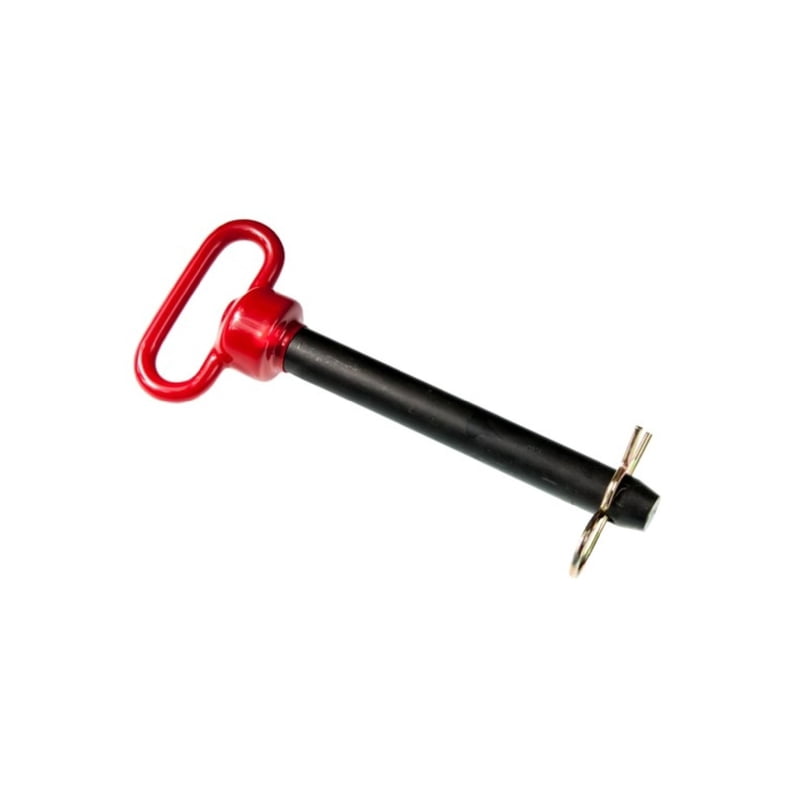 Double HH Steel Hitch Pin Heavy Duty - 1 in. Dia x 7.5 in. L, Heat-Treated, Hairpin Clip