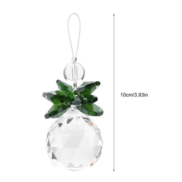 Atrapasol de cristal K9 transparente, colgante de prismas, adorno de boda, decoración navideña, color verde